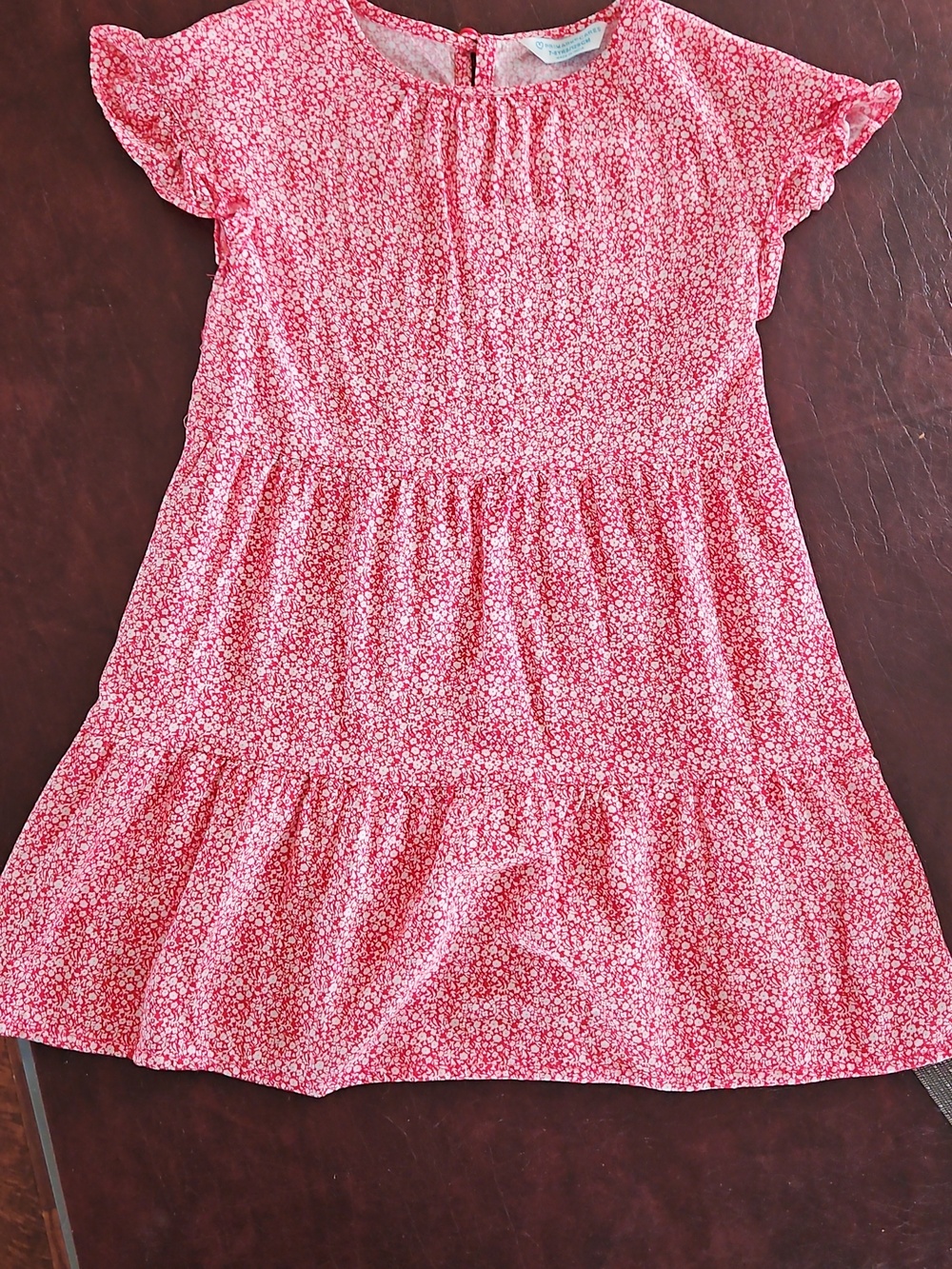 Primark Girls Sz 7 Red & White Flowy Dress